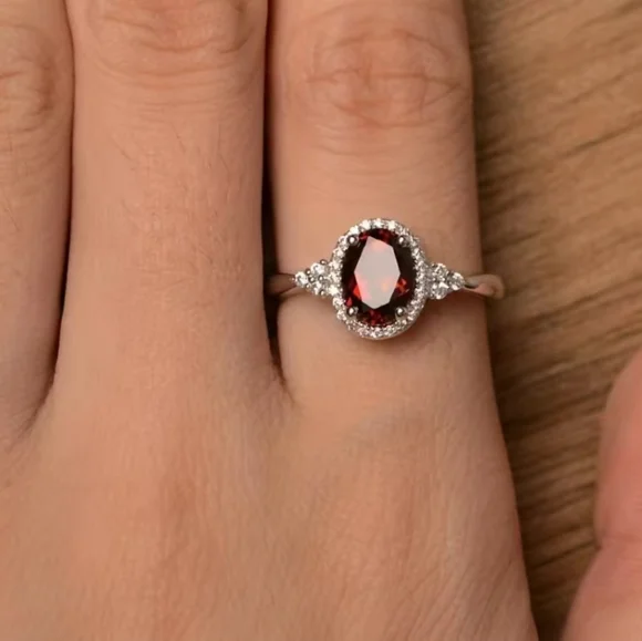 NEW Sparkling Ruby Silver Ring - Picture 2 of 5